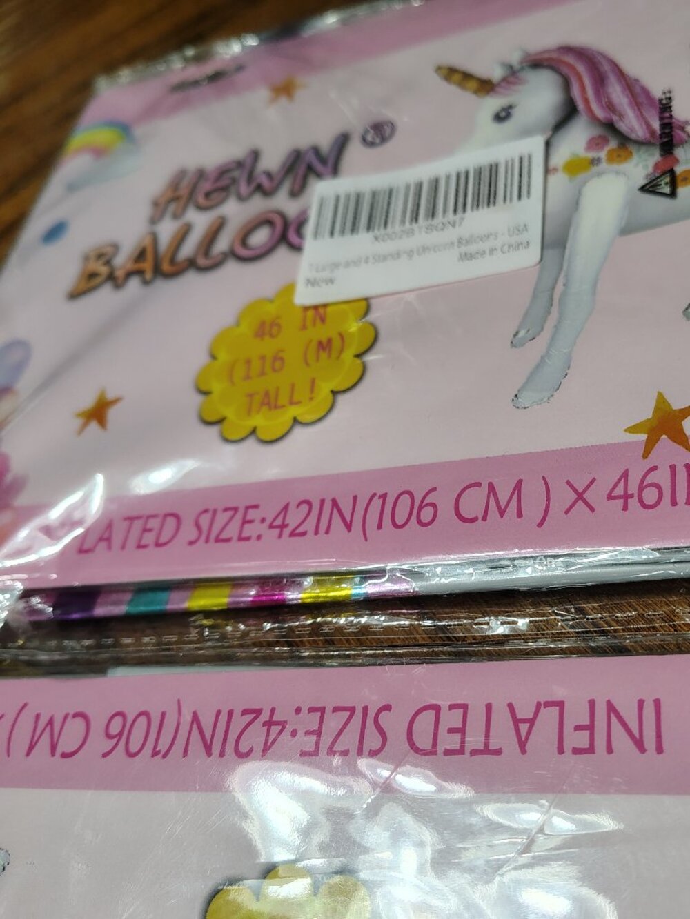 1 Large and 4 Standing Unicorn Balloons ( 2 packs)